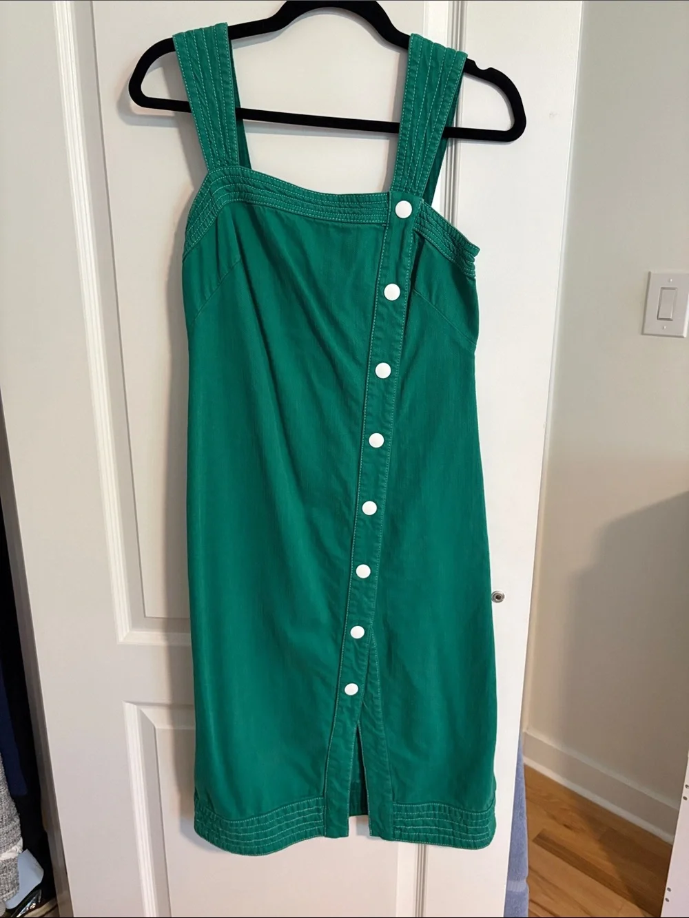 Maeve Emerald Green Button-Front Midi Dress - Picture 1 of 5